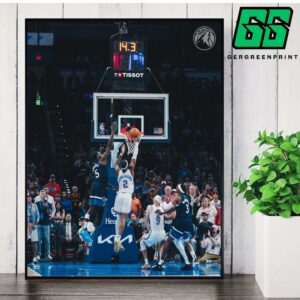 Anthony Edwards Antman Game-Winning Block Shai Gilgeous-Alexander Help Wolves Comeback From Down 25 To Win Thunders Home Decor Poster Canvas