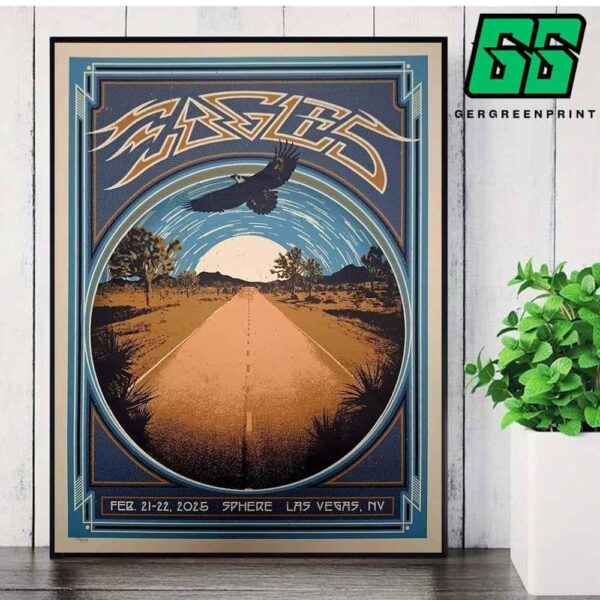 Eagles Band Event Poster For Show At The Sphere Las Vegas NV On February 21-22 2025 Home Decor Poster Canvas