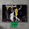 Lebron James Give A Monster Poster Dunk On Mark Williams On Lakers Versus Hornets Match NBA 24-25 Home Decor Poster Canvas